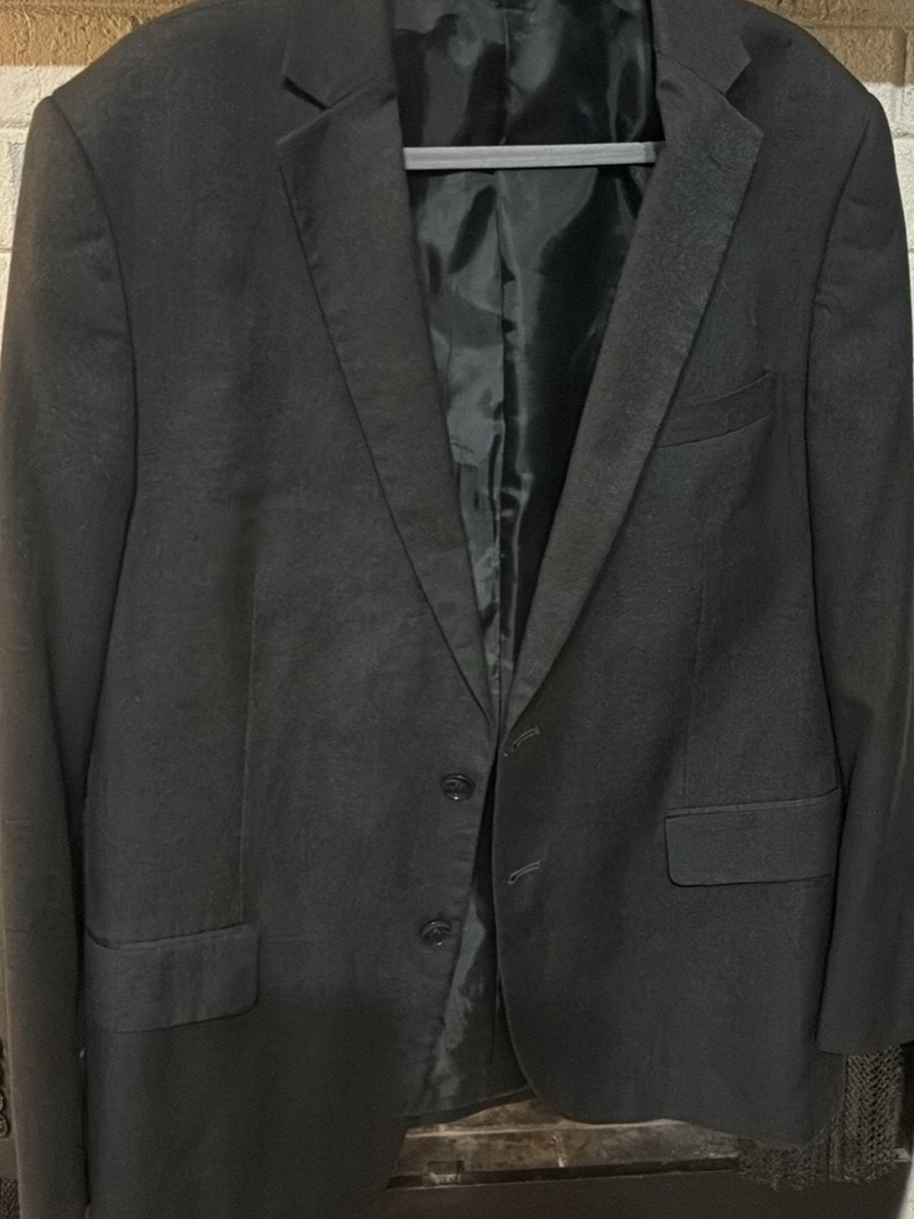 Men's Dark Gray Single-Breasted Blazer